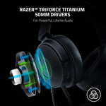 Load image into Gallery viewer, Razer Kraken V3 Audífonos USB con cable: Triforce Titanium in Drivers - Micrófono HyperClear