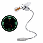 Load image into Gallery viewer, Ventilador con reloj LED portátil