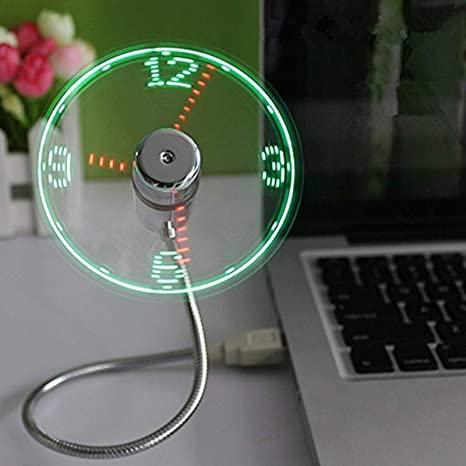 Portable LED Clock Fan